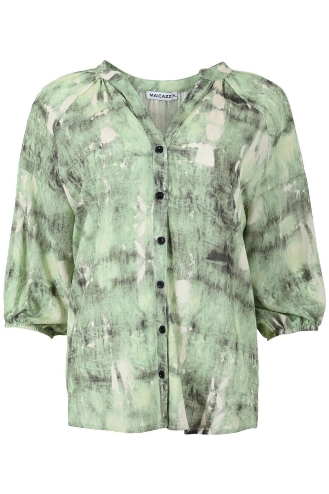 MANGO BLOUSE SP25 20 003 PAINT AQUATIC
